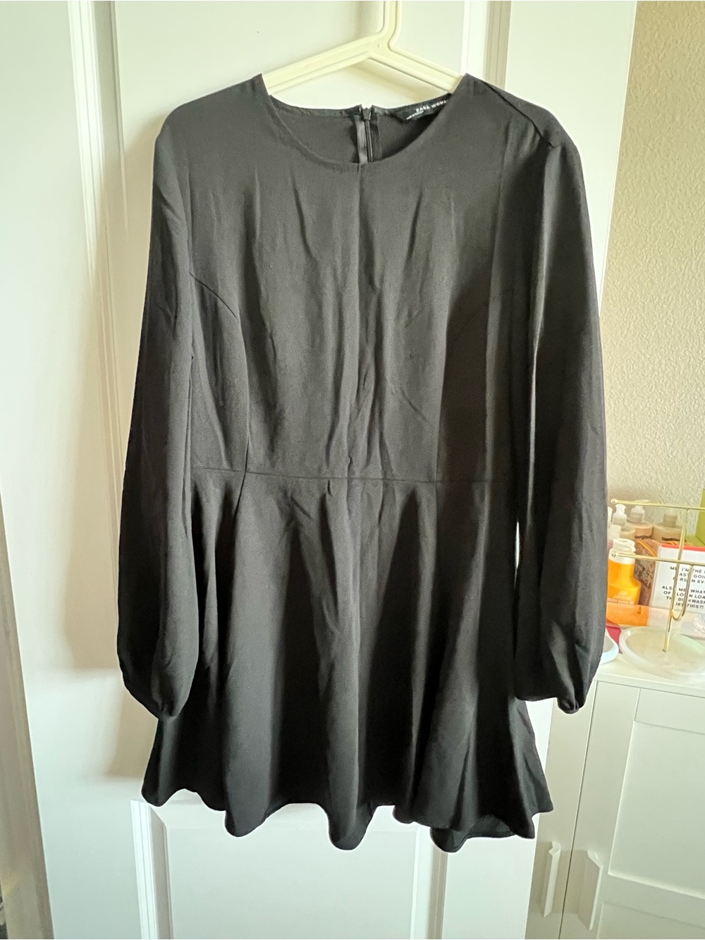 Woman’s Black Long-Sleeve Fit & Flare Dress